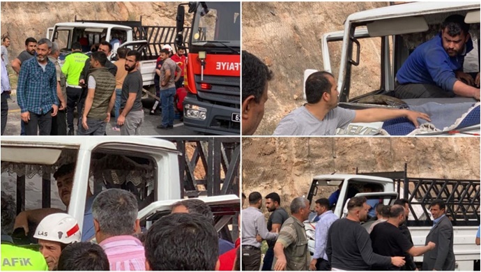 Şanlıurfa'da Kamyonet tıra arkadan çarptı:2 yaralı