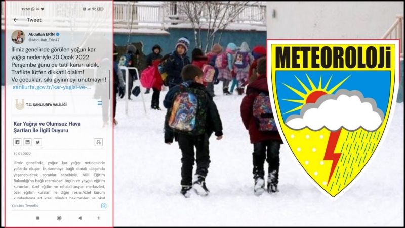 Şanlıurfa'da Okullar Yarın da Tatil Edildi