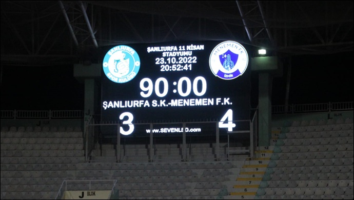 Şanlıurfaspor - Menemen FK: 3-4
