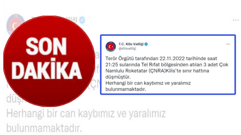 Son dakika! Kilis'e 3 roket düştü!