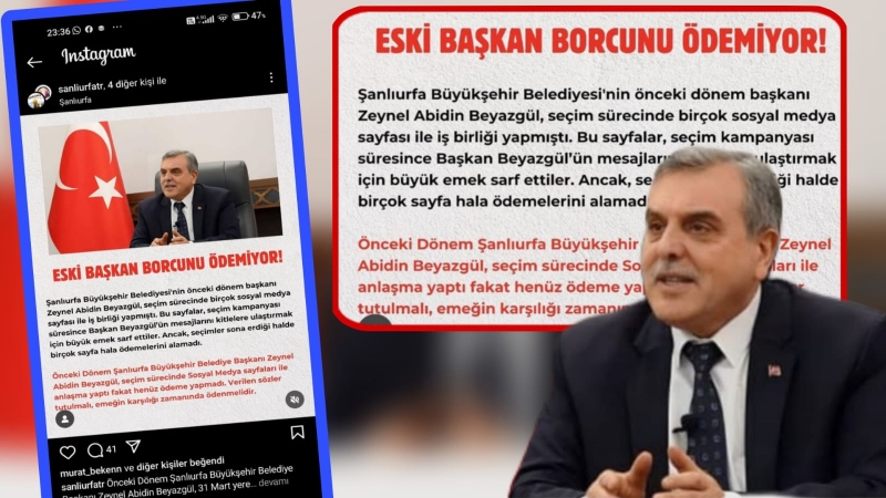 Sosyal medya hesabından eski başkan Beyazgül 'e tepki : Borcunu öde !