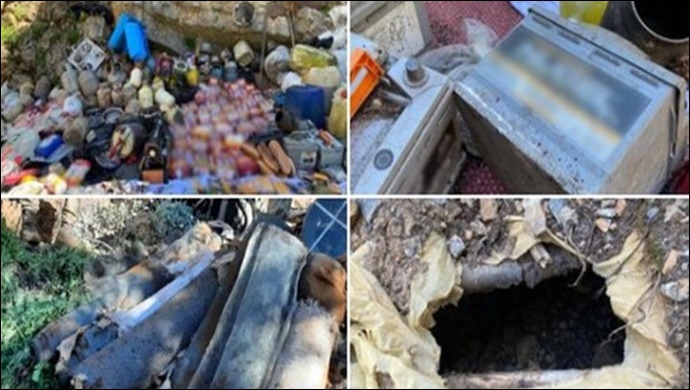 Teröristlere ait malzeme ve mühimmat ele geçirildi