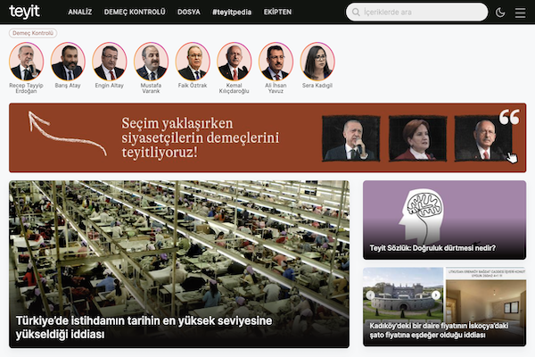 Teyit, seçim döneminde siyasetçi demeçlerini incelemeye başladı     
