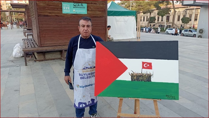 Urfalı ressamların Mescid-i Aksa çalışmasına yoğun ilgi